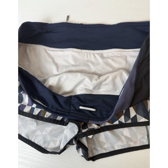Lululemon Run Speed Shorts Workout Running Athleisure Stained Glass Blue Size 10 - Picture 3 of 5